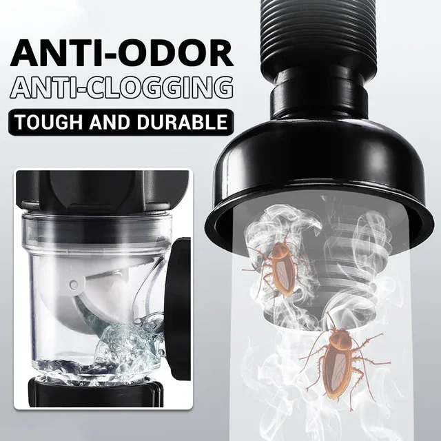 Flip Top Anti-Odor Drain Pipe Set Kitchen Sink Drain Retractable Deodorizing Filter Flexible Downspout Bathroom Anti Clogging 3 Flip Top Anti-Odor Drain Pipe Set Kitchen Sink Drain Retractable Deodorizing Filter Flexible Downspout Bathroom Anti Clogging 3