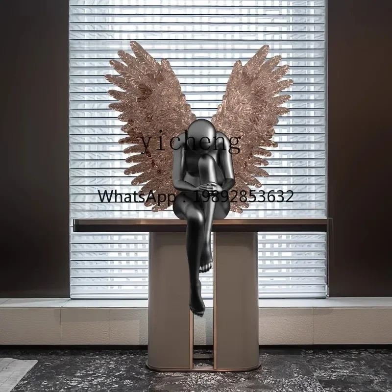 ZZ high-end art figure large sculpture angel floor ornament soft decoration