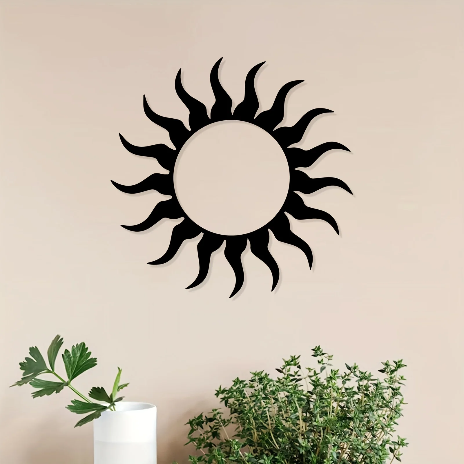 Sun themed metal wall art, sun silhouette iron wall decor, outdoor garden wall sculpture, backyard ornament