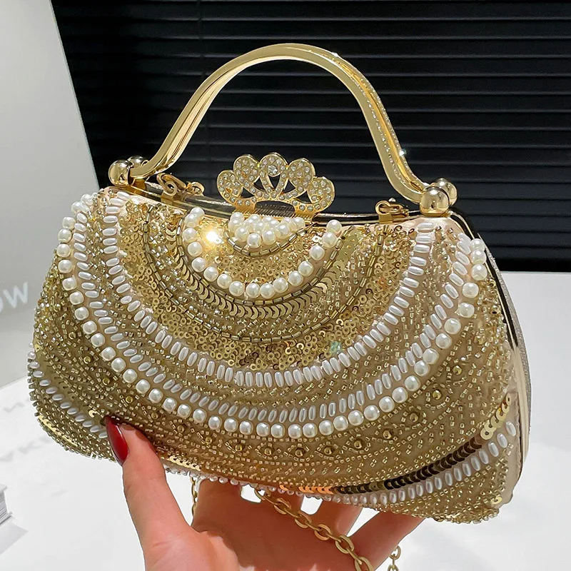 

Лето 2022, сумка через плечо с блестками, нишевый кошелек с верхней ручкой для женщин, повседневная сумка через плечо, модная сумка «день-ночь», шикарная сумка на слинге ​