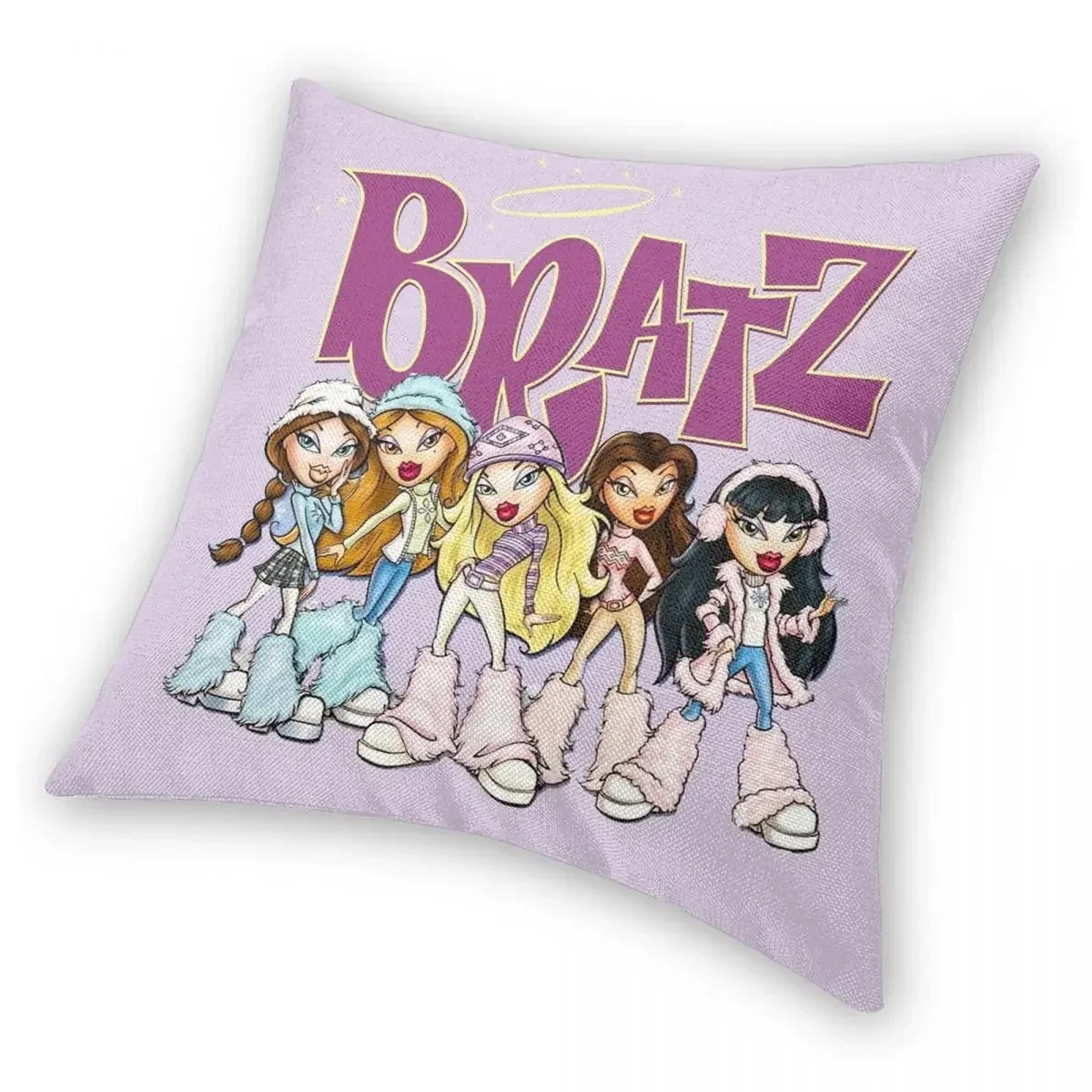 Bratz Square Pillowcase Polyester Printed Zip Decor Pillow Case Room Cushion Cover 45x45