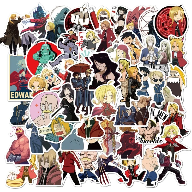 10/30/50PCS Anime Fullmetal Alchemist Sticker Graffiti Stickers Cartoon Decals Waterproof Car Deracotion