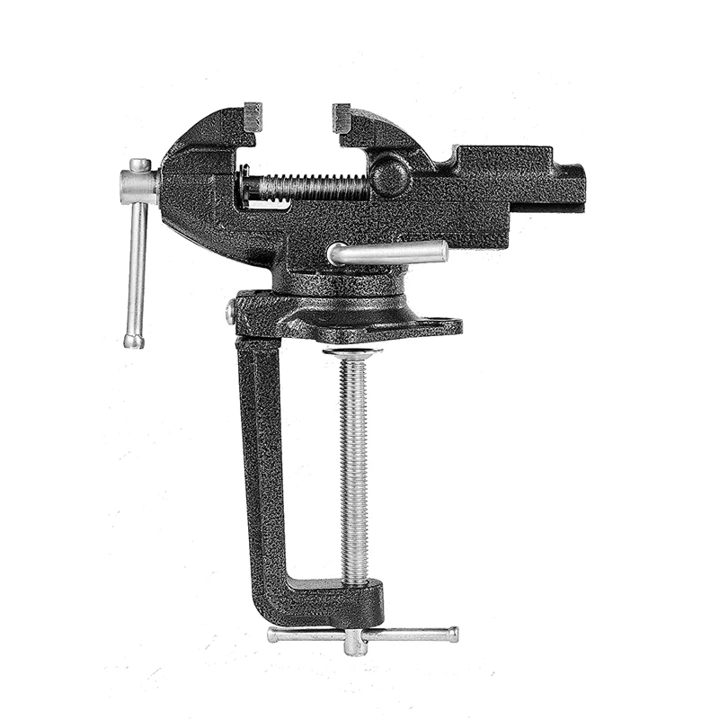 

Bench Vise Metal Bench Vise Or Table Vise With 360° Swivel Base, Universal Home Vise Clamp-On 3.3Inch Vice Quick Adjustment