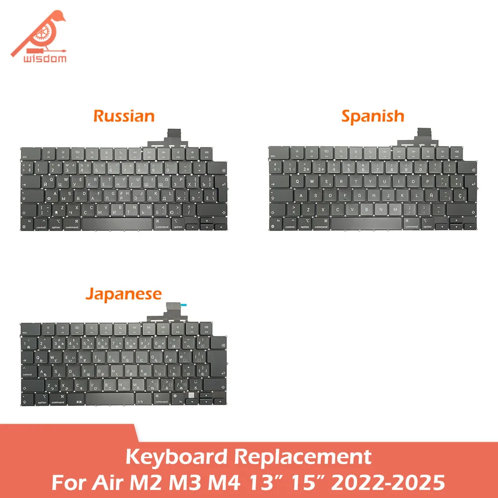كمبيوتر محمول A2681 A2941 A3113 A3114 A3240 A3241 لوحة المفاتيح لماك بوك اير M2 M3 M4 13 "15" لوحات المفاتيح استبدال 2022-2025