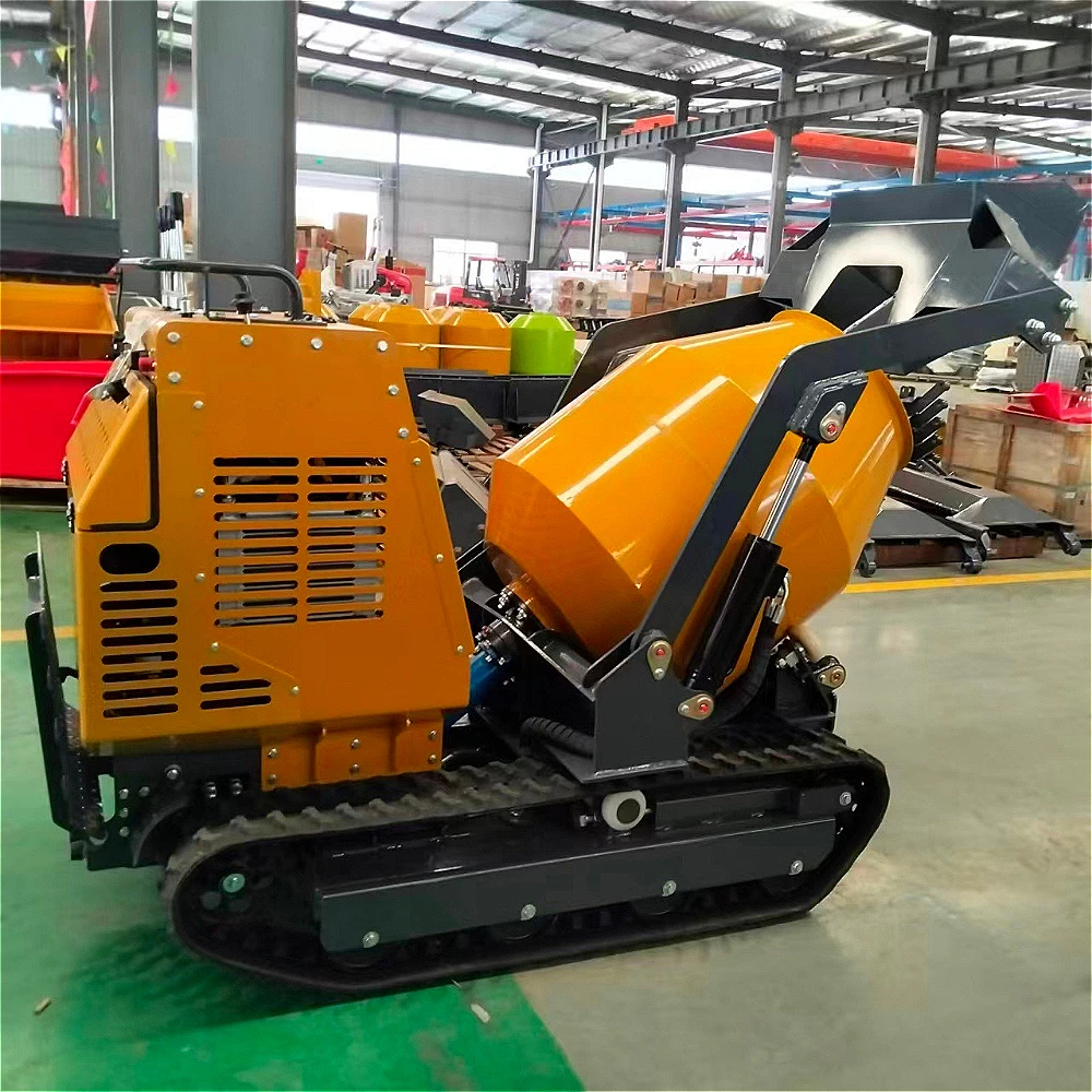 Mini Small Crawler Transport Concrete Mixer High Load Moment 82HP 0.3m Capacity Construction Machinery Equipment