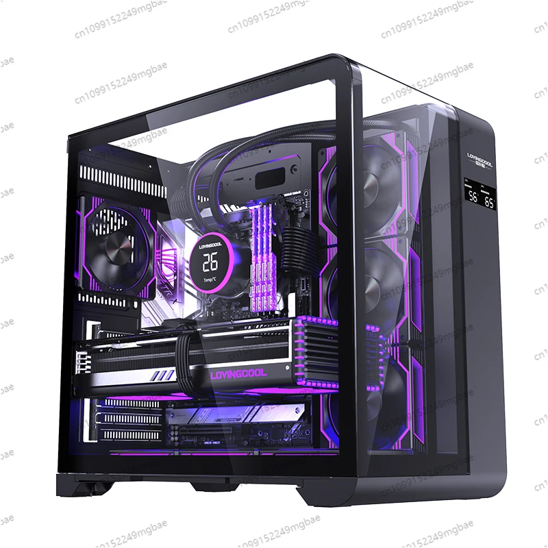 

Корпус для компьютера Стеклянная панель Atx Tower & Chassis Черный алюминиевый настольный компьютерный игровой шкаф Игровой чехол