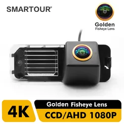 Smartour-Câmera de Visão Traseira Reversa Do Veículo, Visão Noturna, Lente Dourada, AHD 1080P HD, VW Polo 6R Golf 6 Passat CC MK6 Magotan Bora