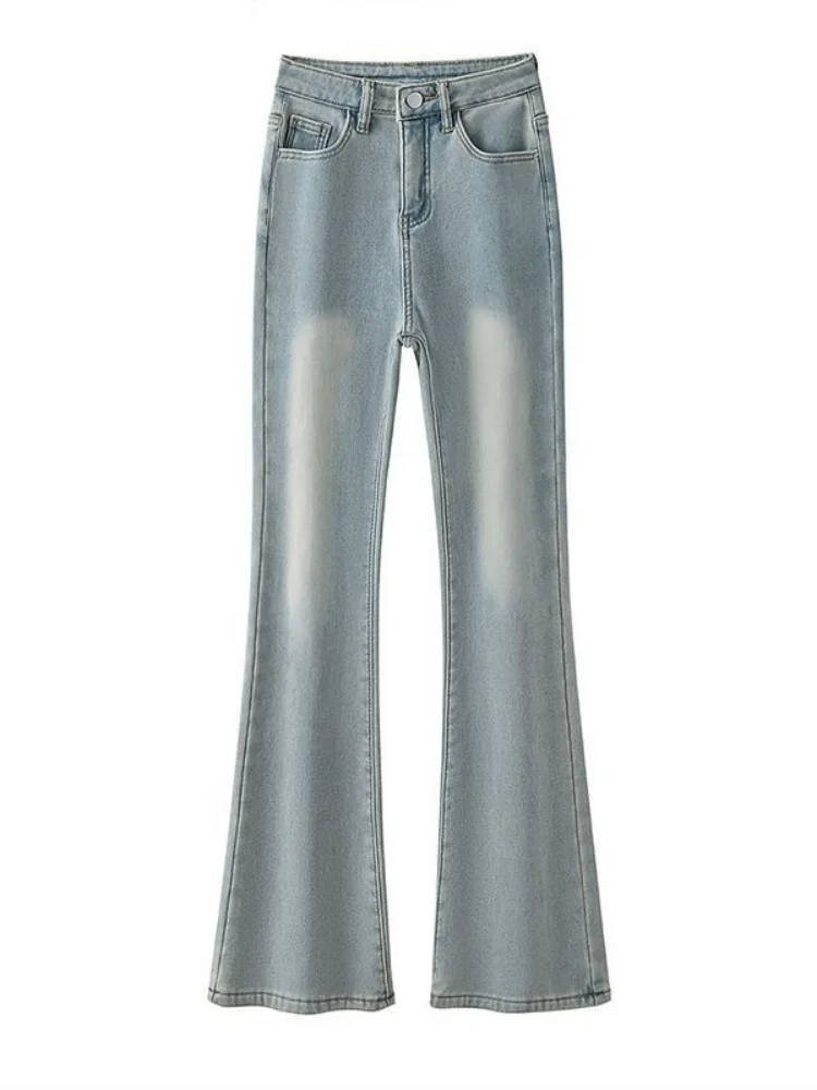 جينز نسائي شتوي مبطن من Thiened Fce مقاس كبير غطاء خصر عالي الورك مقاس صغير سروال مرن متوهج #4