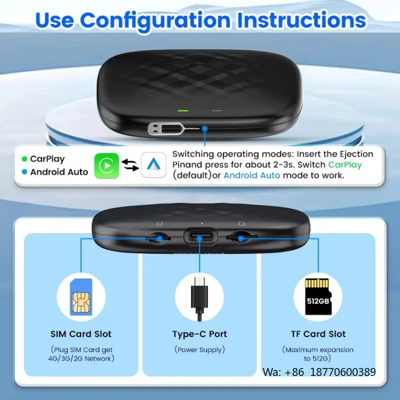 Most Popular Carlinkit Portable 3 in 1 Dongle Android Car Radio Wireless Carplay Voiture Streaming youtube netflix Aibox Carplay