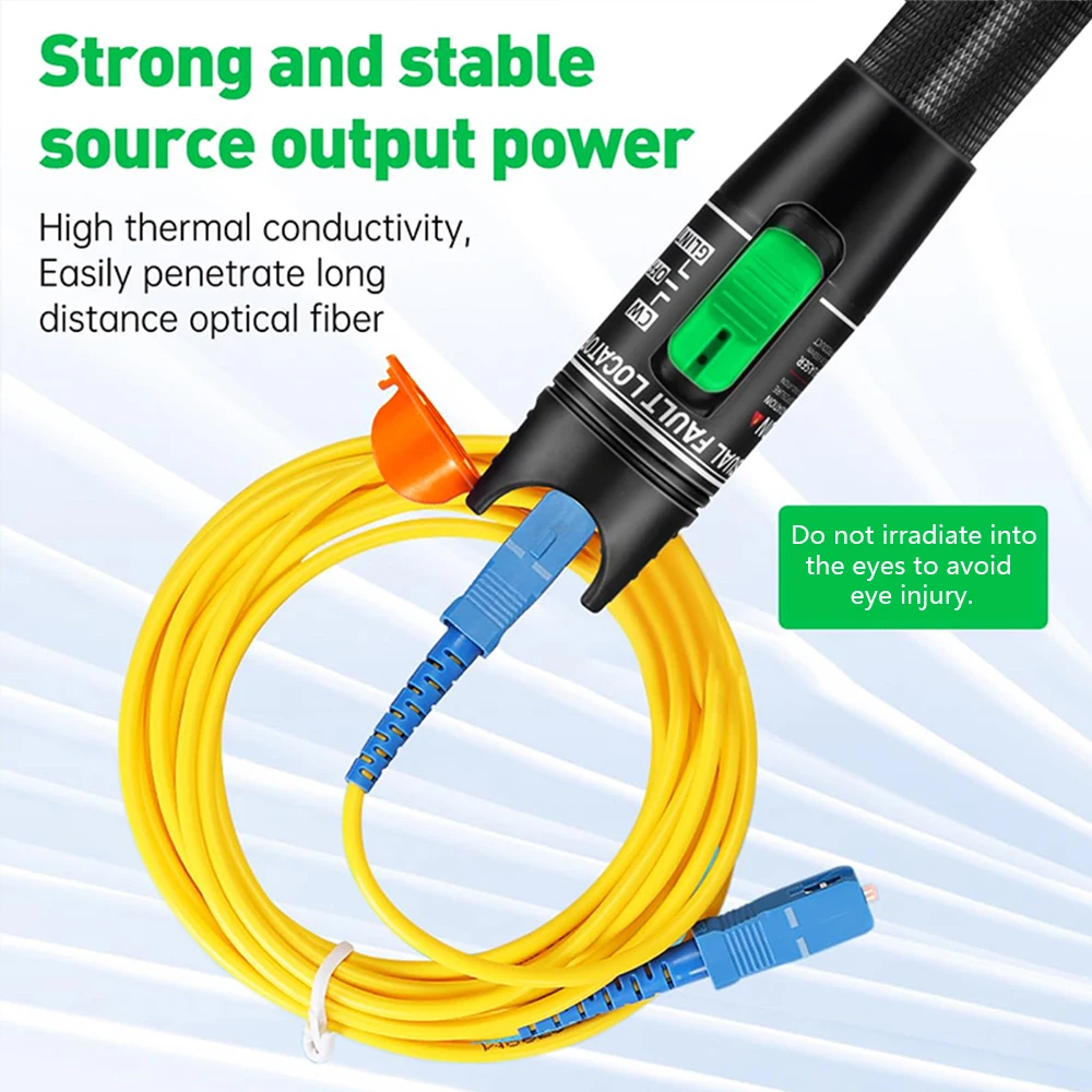ZoeRax 30 МВт Визуальный локатор неисправностей Тестер оптоволоконного кабеля 30 км VFL Измеритель оптоволоконного кабеля с FC до LC, используемый для LC/FC/SC/ST