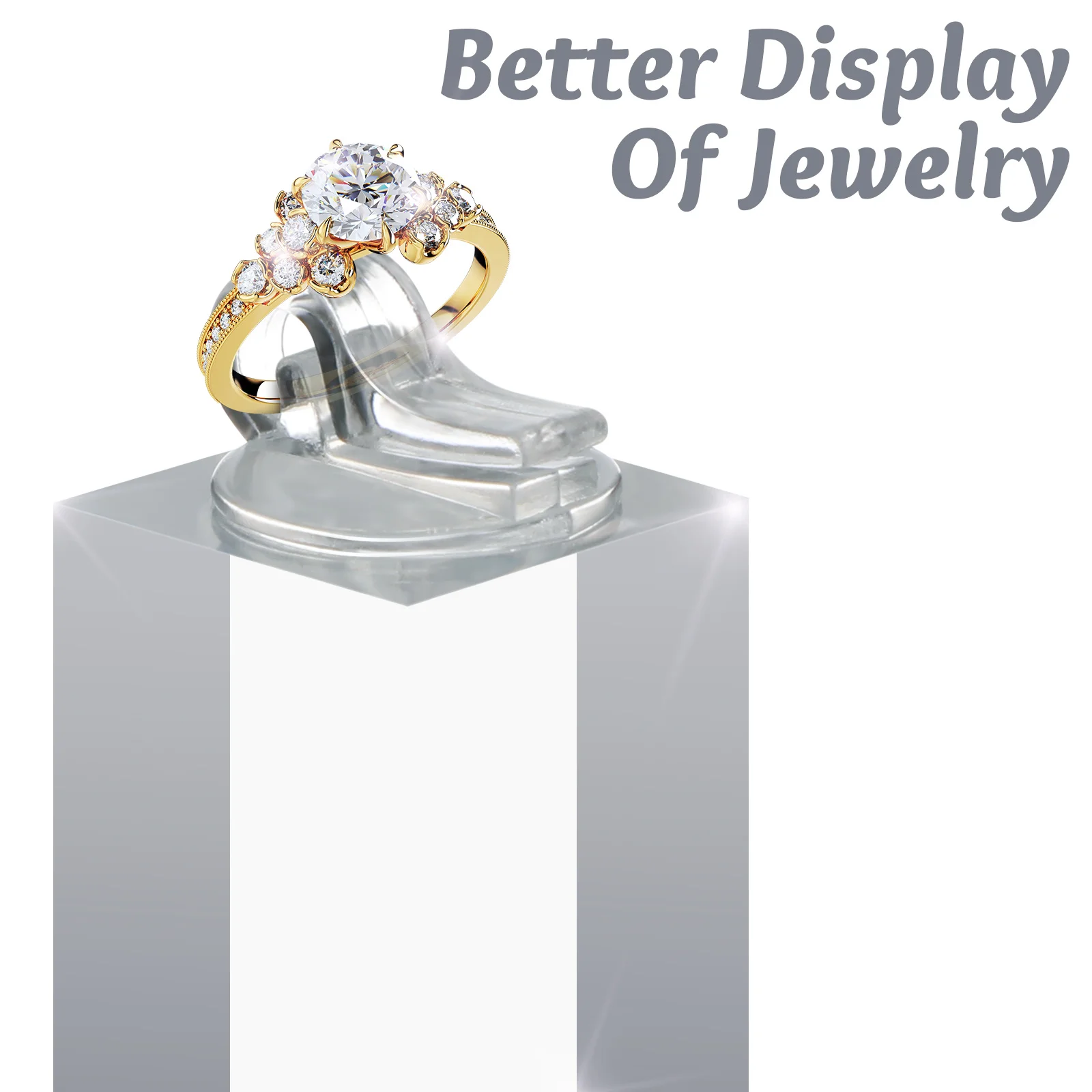 7 قطعة واضح الاكريليك مكعب حلقة عرض موقف حامل للمجوهرات أقراط تخزين شفافة منظم سطح المكتب عرض مكعبة