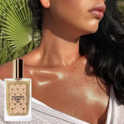 Shimmer Body Oil High Gloss Waterproof Shimmer for Women Leg Clavicle Diamond Facial Highlighter Liquid Glow Gel Cosmetics