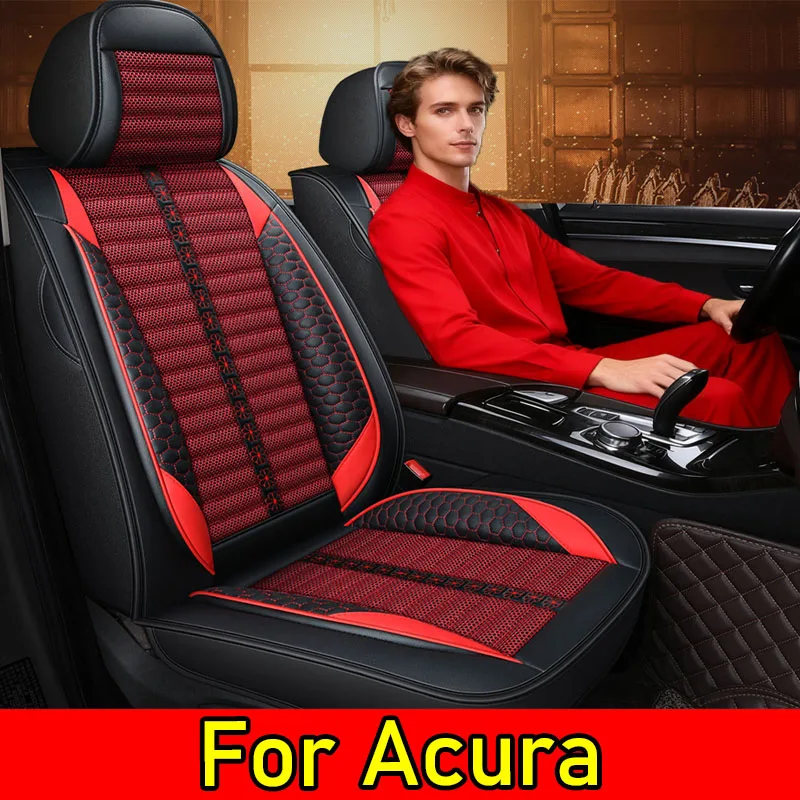 

8 FOR Toyota Tacoma 5-Seat Full-Wrap Car Seat Cover – PU Leather-Linen Spliced, Wear-Resistant, Soft Waist Comfort