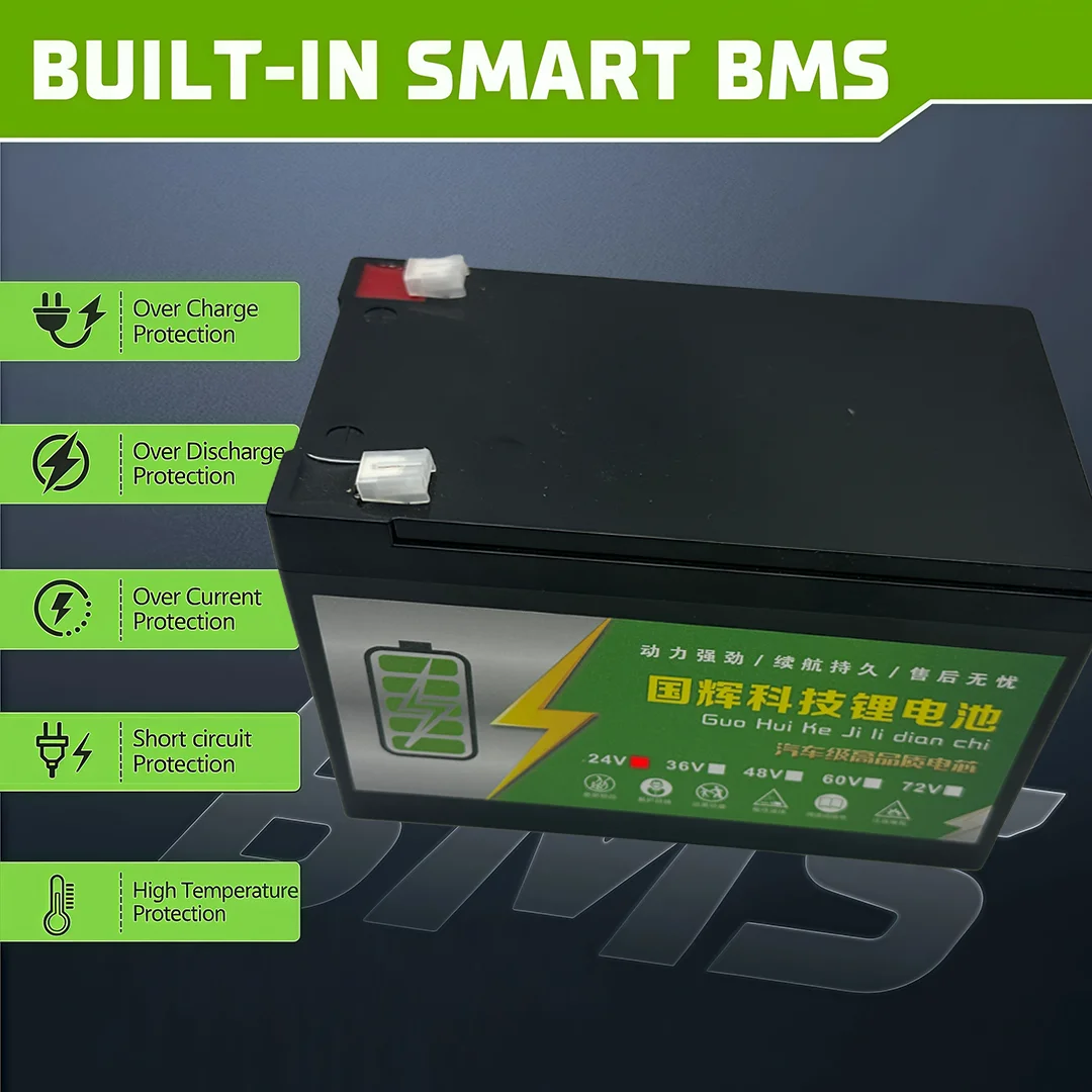Upgraded LiFePO4 Lithium Battery 24V 50Ah 18650 BatteryPortable Rechargeable Battery Built-in Power display Port Charging - Image 3