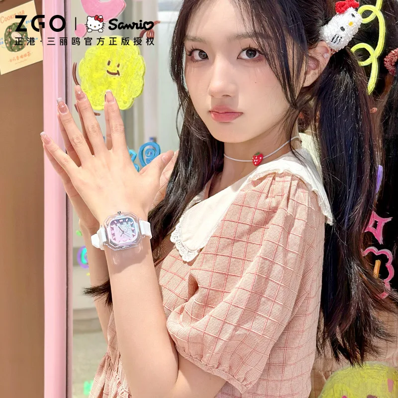 ZGO X Sanrio Hello Kitty 50th Anniversary Student Watch Jelly Silicon Watch Waterproof Quartz Wristwatch Gift For Women 2198