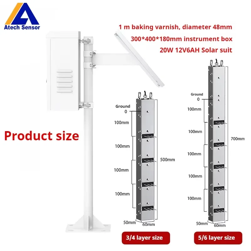 Remote detection of soil pH N/P/K temperature and humidity solar integrated probe soil moisture monitoring station
