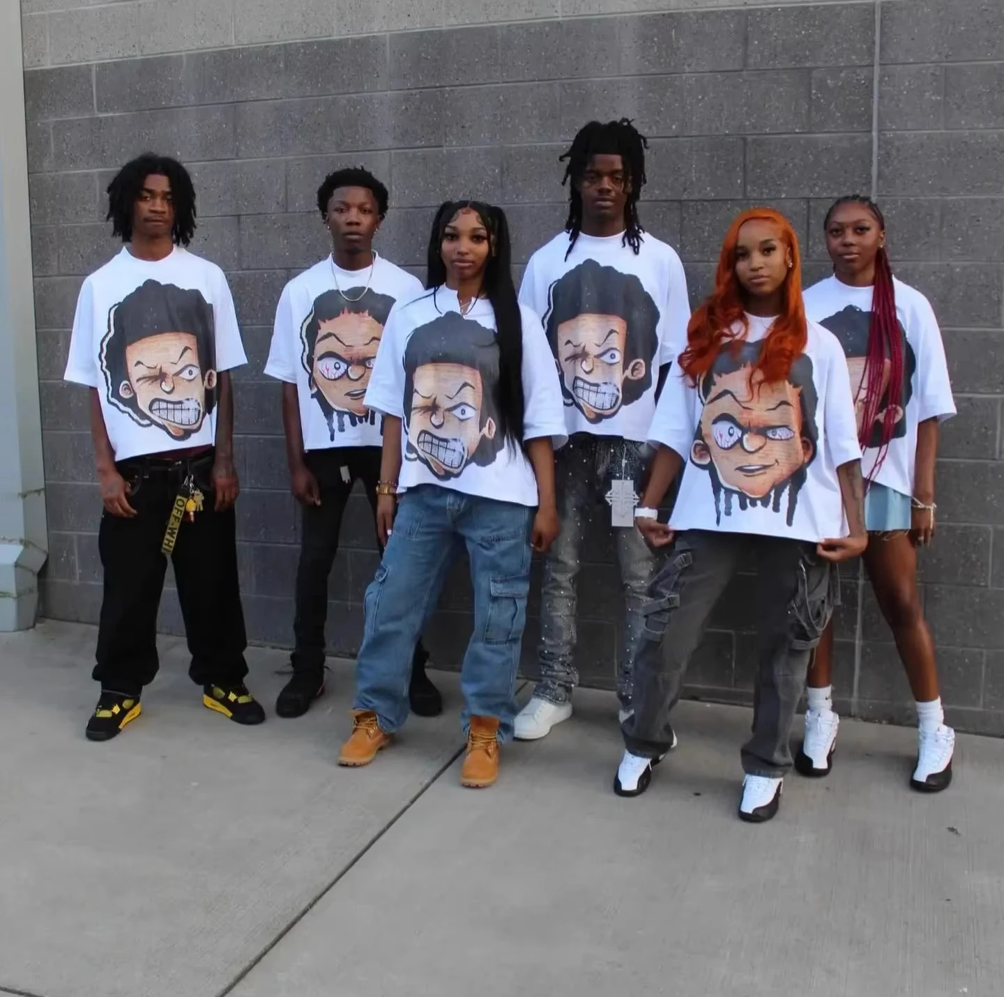 2026 new Short sleeve tee with exaggerated cartoon big-head portrait graphic, unisex, loose casual street fit.