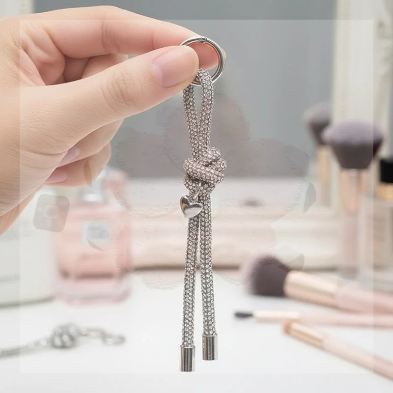 Butterfly Knot Crystal Pendant Keychain Firmly Inlaid Rhinestone Decor for Phone Purses Women Travel Accessories