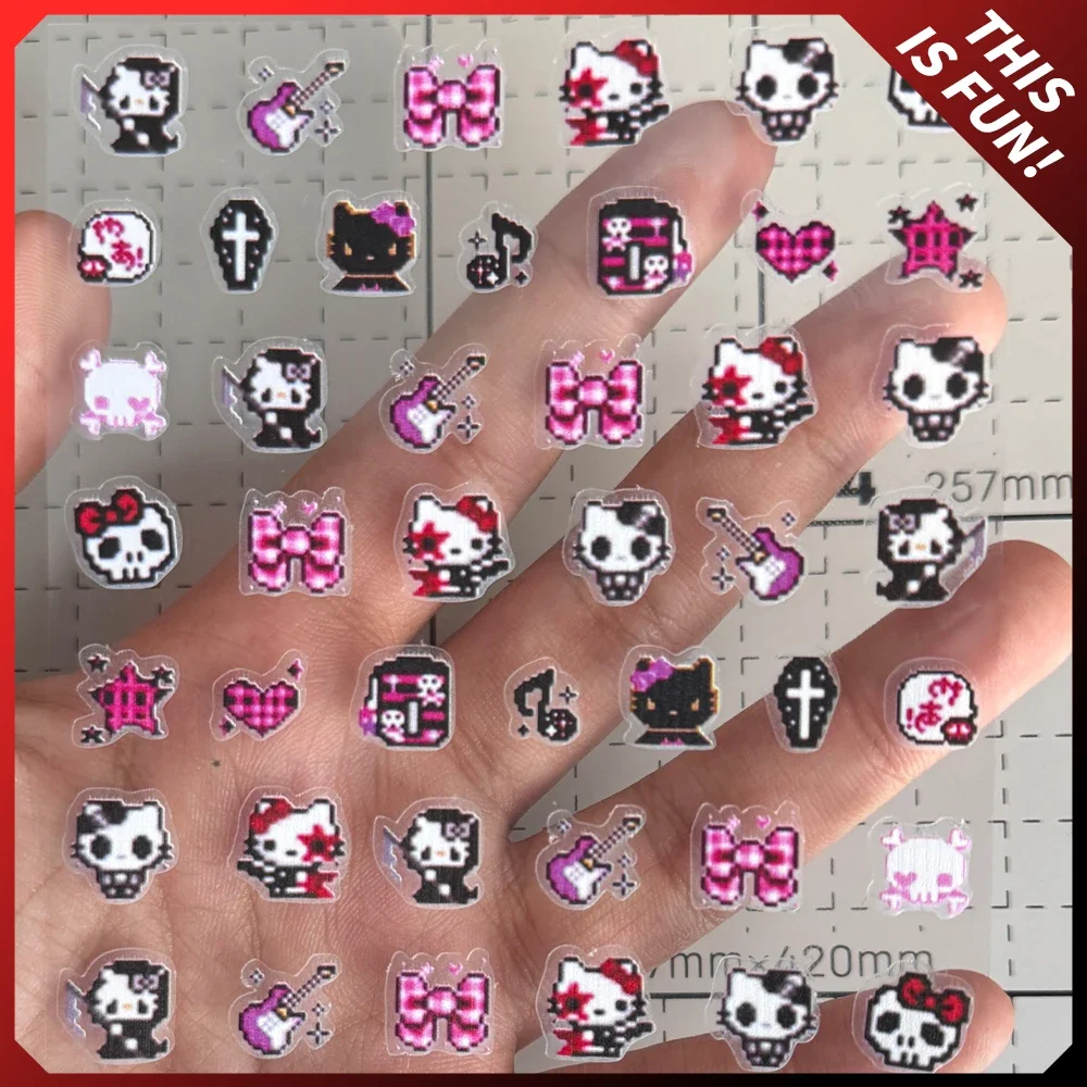 Kawaii Mymelody Pixel Death Hellokitty Y2k фигурки наклейки Sanriod аниме Декор чехол для телефона Diy наклейки детские подарки на день рождения