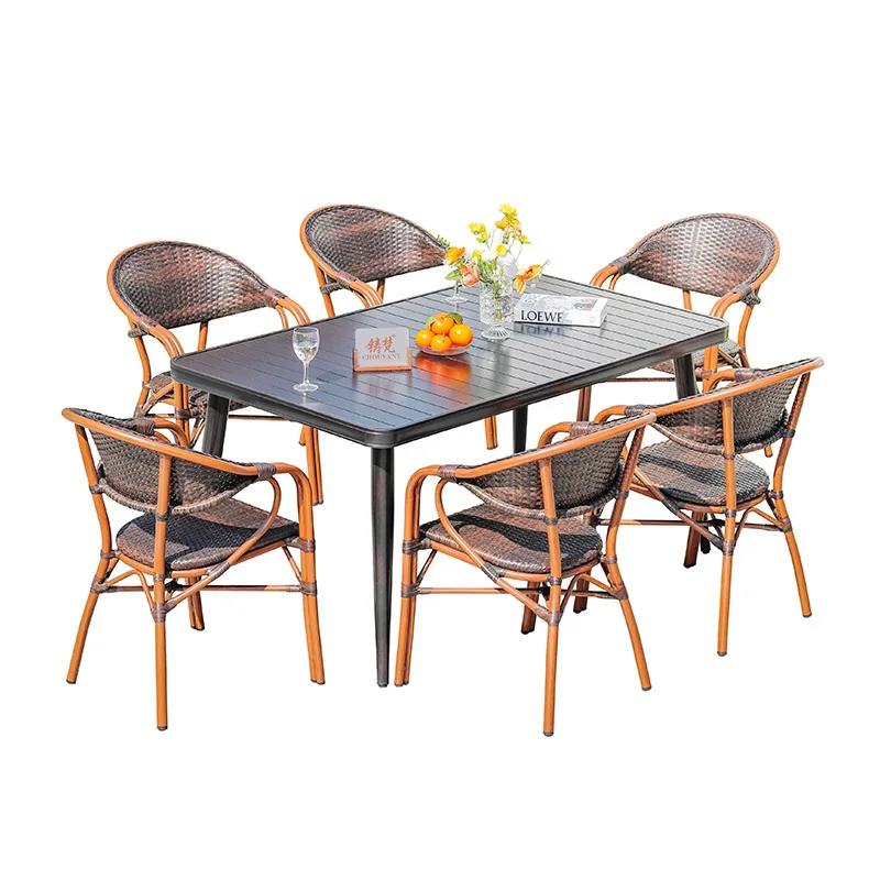

Outdoor tables and chairs Rattan tables and chairs Leisure courtyard tables and chairs Outdoor simple waterproof