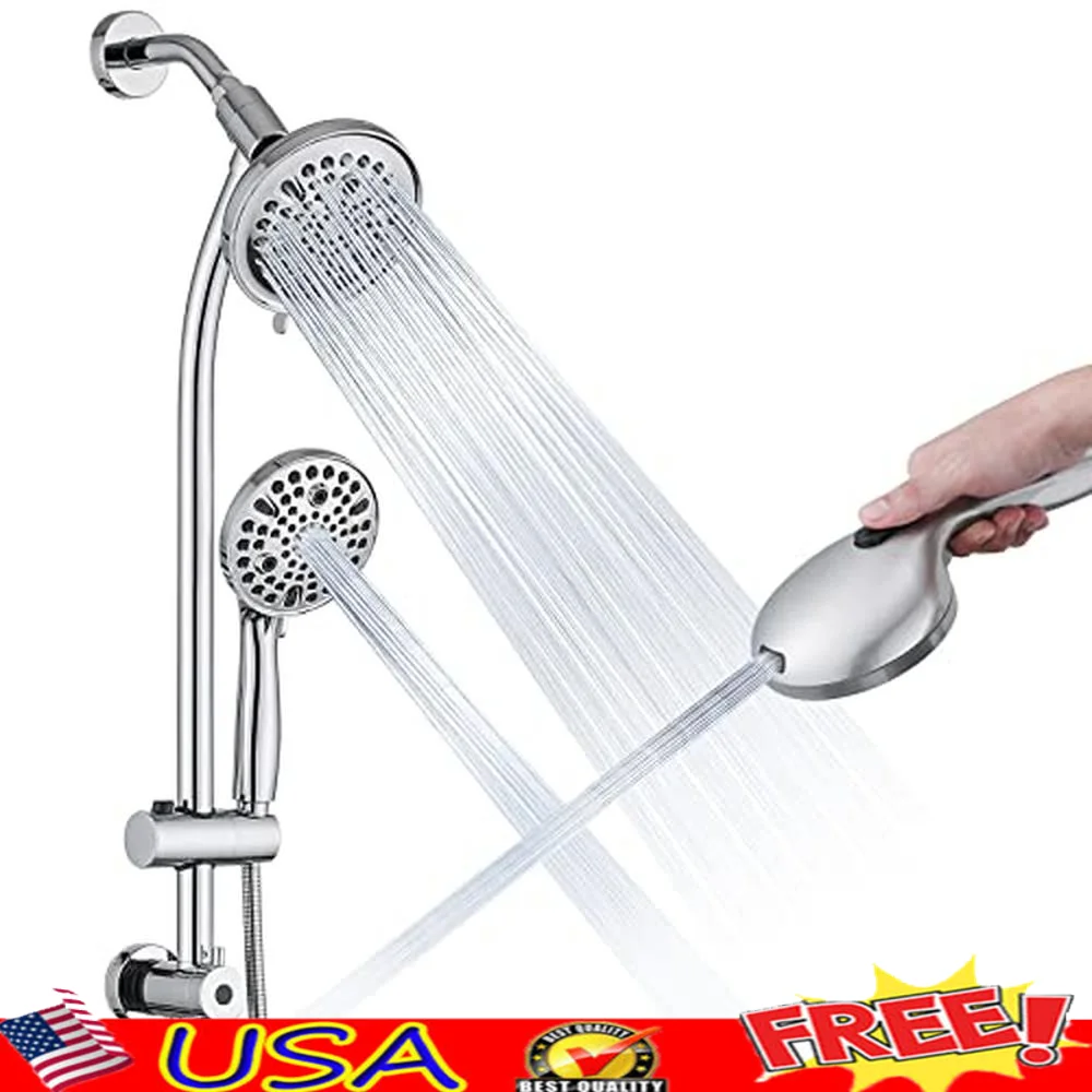 Adjustable Height Dual Shower Head Combo with Powerful Jet Cleaning Function 26