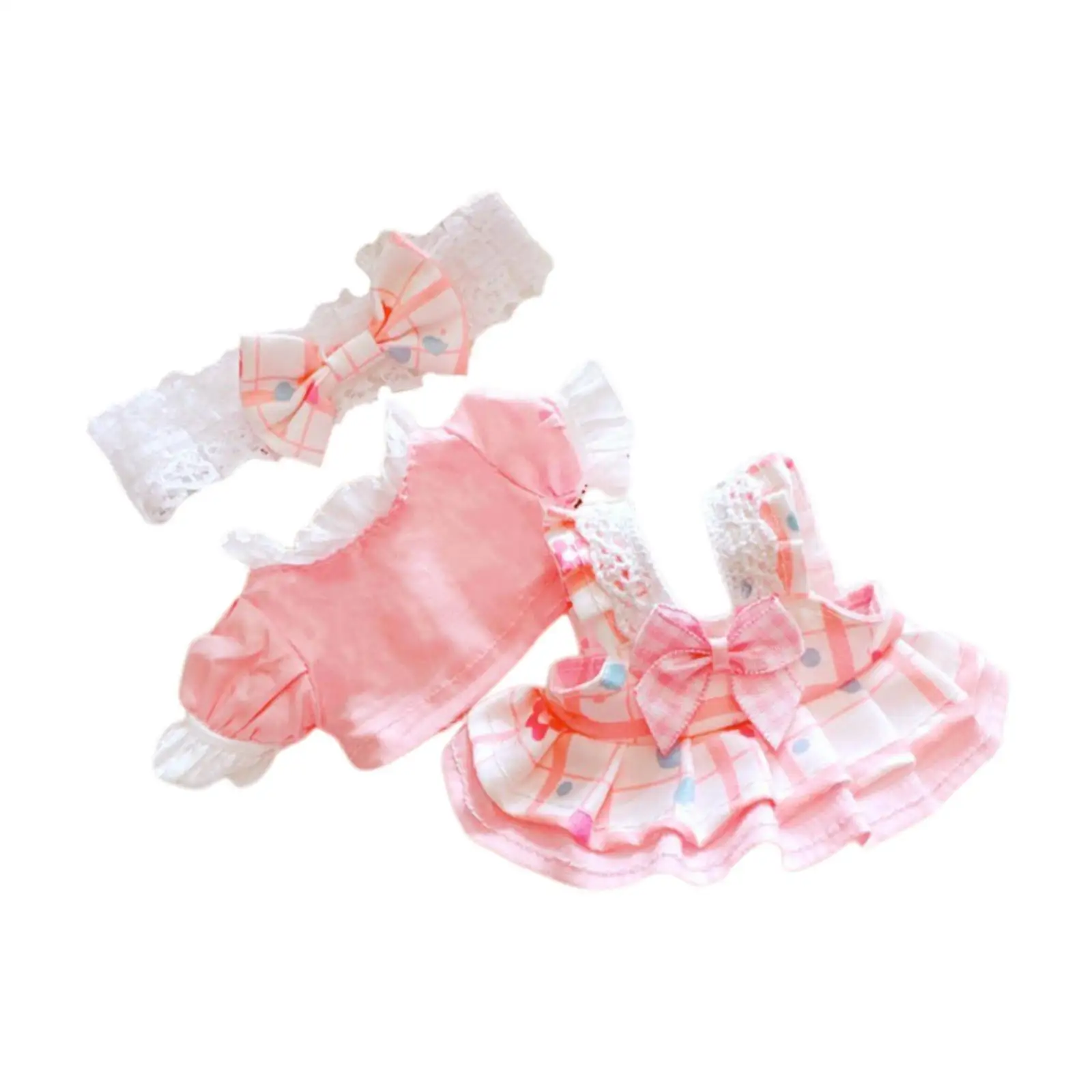 Fashion Doll Dress Suit, 17cm Mini Doll Clothes with Headdress Doll Outfit Accessory,