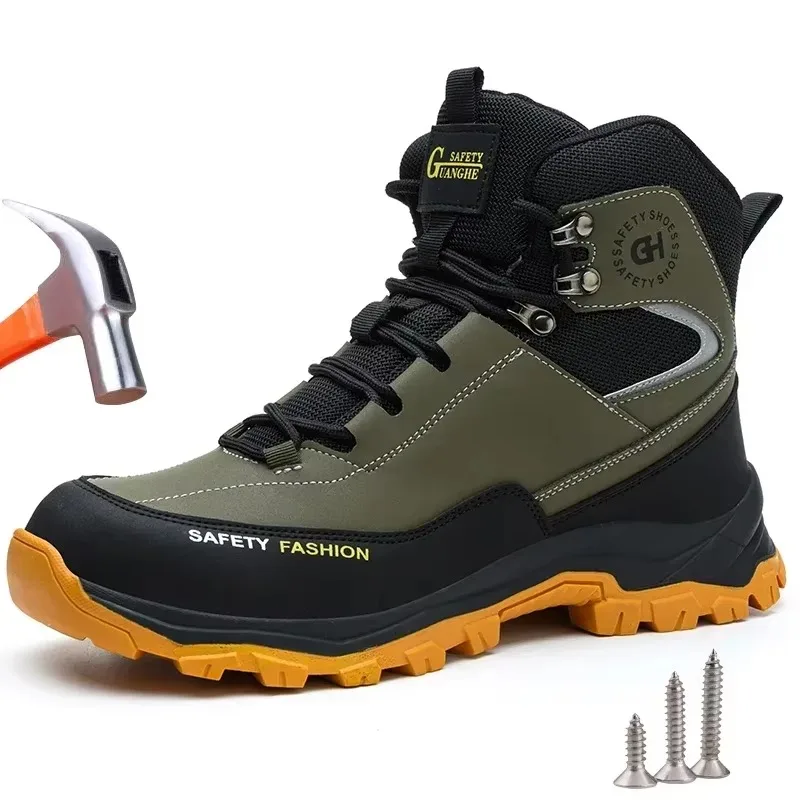 2026 New Waterproof Work Safety Boots Men Women Indestructible Anti Smash Anti Puncture Work Shoes Protective Men Safety Shoes