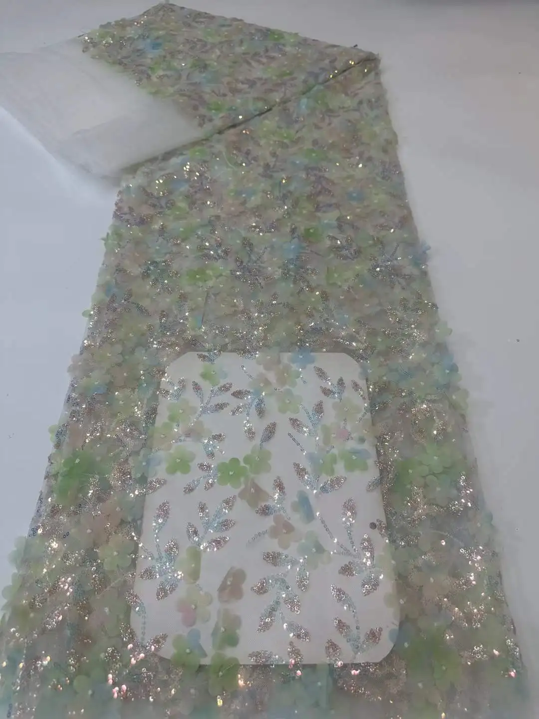 Luxury Royal Blue African 3D Lace Fabric High-Quality French Mesh Net Embroidered Tulle for Sewing Wedding Dresses