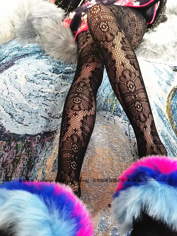 Angel Original Colorful Fishnet Tights, Candy Color Wine‑Red Retro Totem Jacquard Party Dance Women Pantyhose