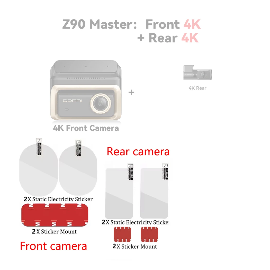 for DDPAI Dash Cam Z90 Master  / z90 pro Static Sticker  for DDPAI Dash Cam Z90 Master HD Soft Nano-coated Screen Protective