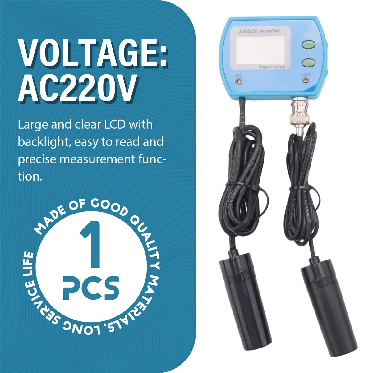 

A04I Online PH / EC Monitor Meter Acidometer 2 in 1 PH EC Meter for Aquarium Multi-Parameter Water Quality Monitor EU Plug