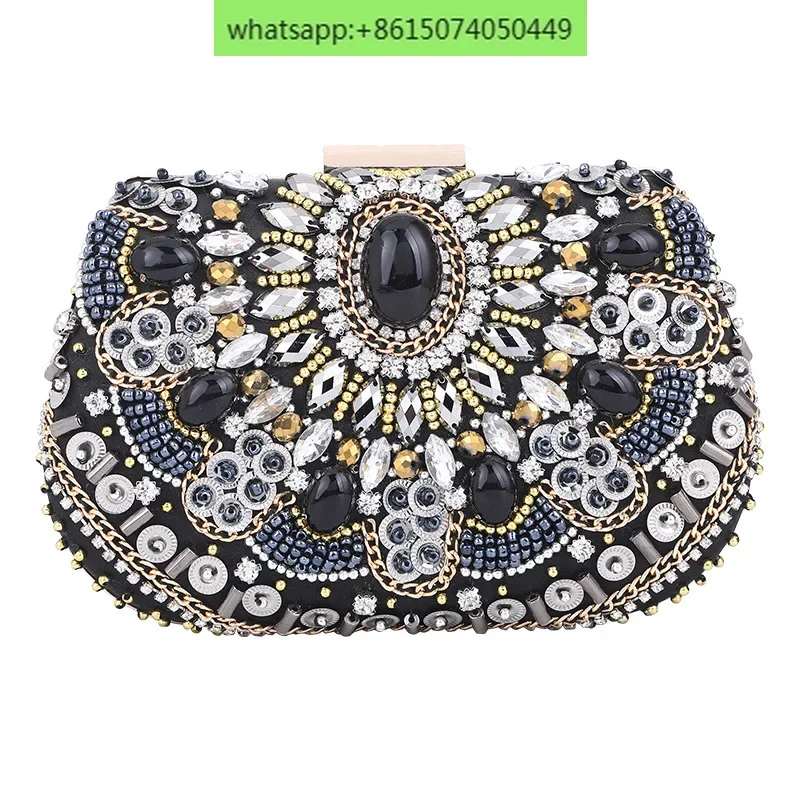 Creative and fashionable women's dinner bag, European and American style simple chain bag, handheld evening bag for women