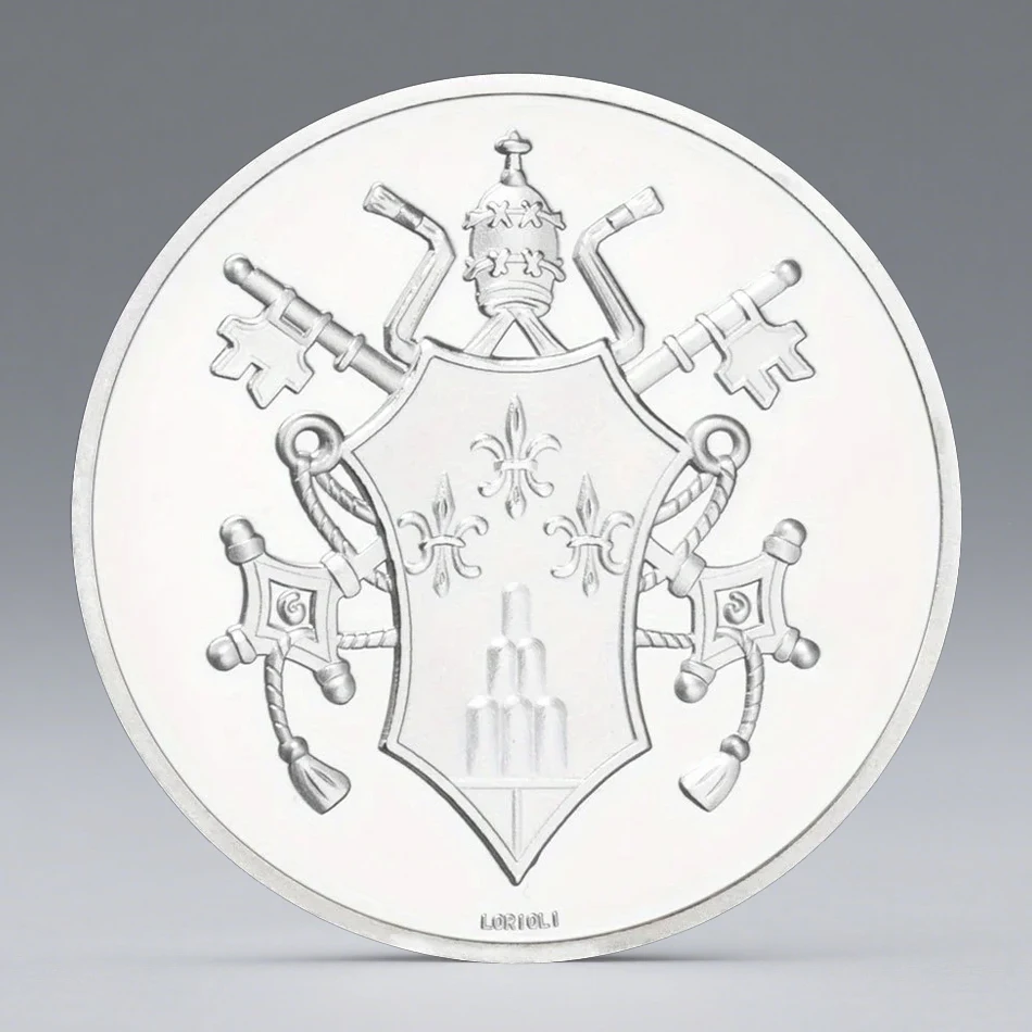 Pontifex Maximus Silvery Plated Souvenir Coin Pontiff Commemorative Coin Home Decoration