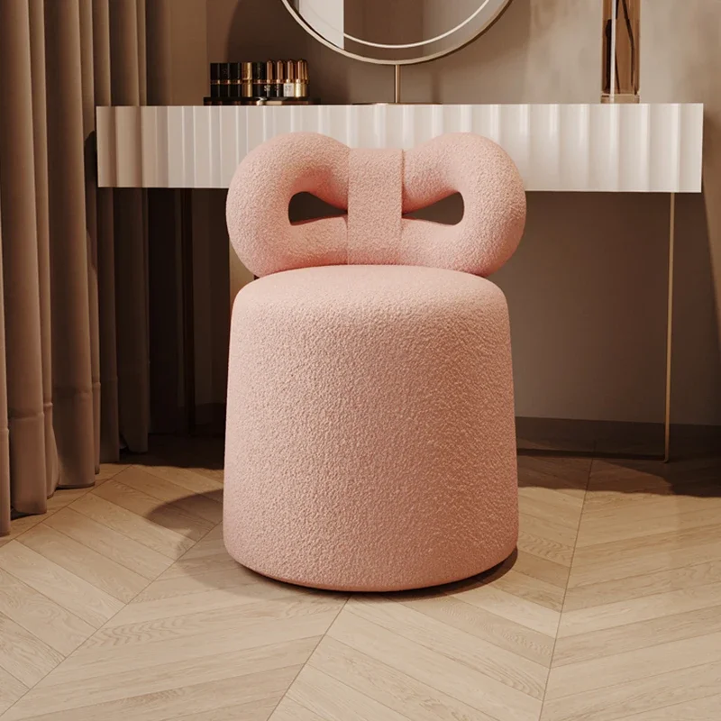 

PK58: Bedroom Pink Makeup Chair, Butterfly Backrest Stool, Simple Pink Design for Makeup,Elegant Pink Vanity Chair