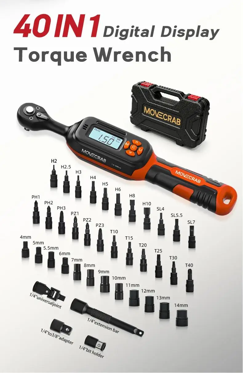 MOVECRAB Schraubenschlüssel-Set mit kurzen Grifffasen, inklusive hochwertigem Zubehör, ideal für professionelle Autoreparatur- und Fahrradrenovierungsbegeisterte. – Detail 1