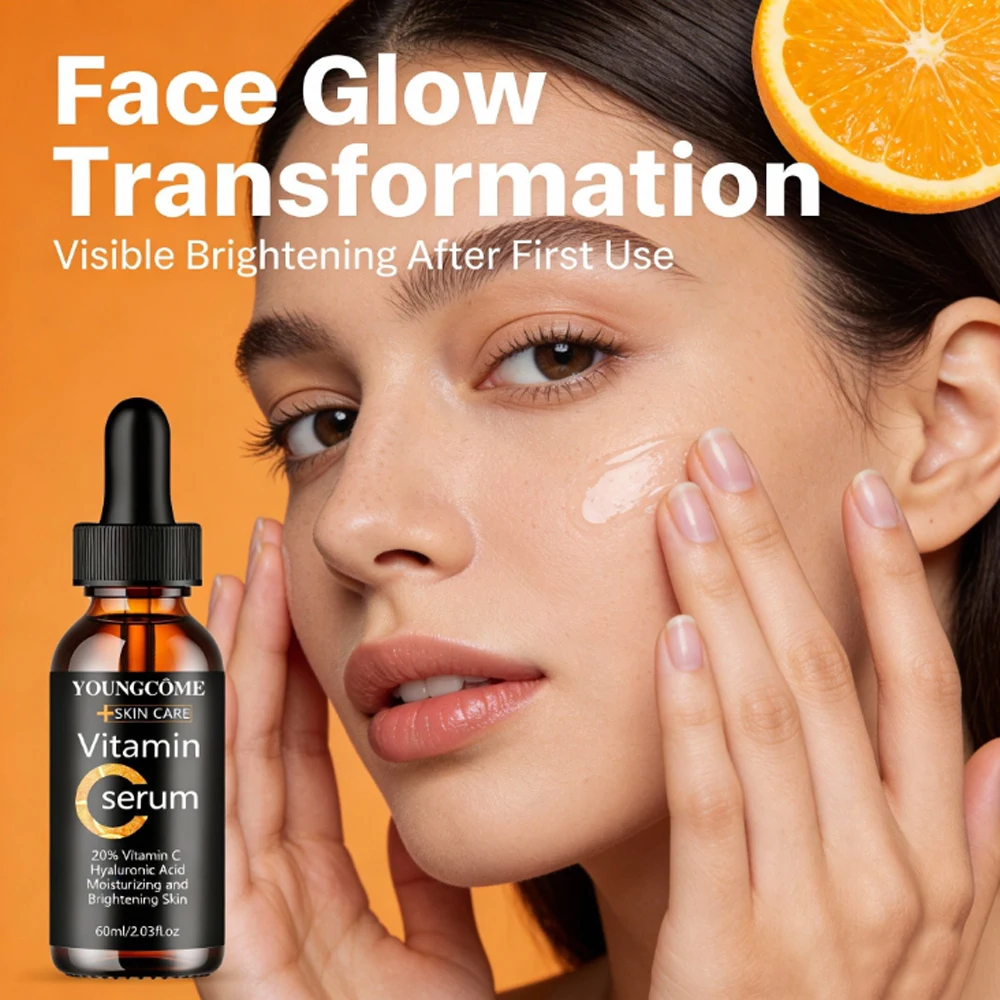 1/2PCS Vitamin C Serum with Hyaluronic Acid - Hydrating Face Serum for Glowing Skin & Firmness Daily Face Skin Care 30/60ML