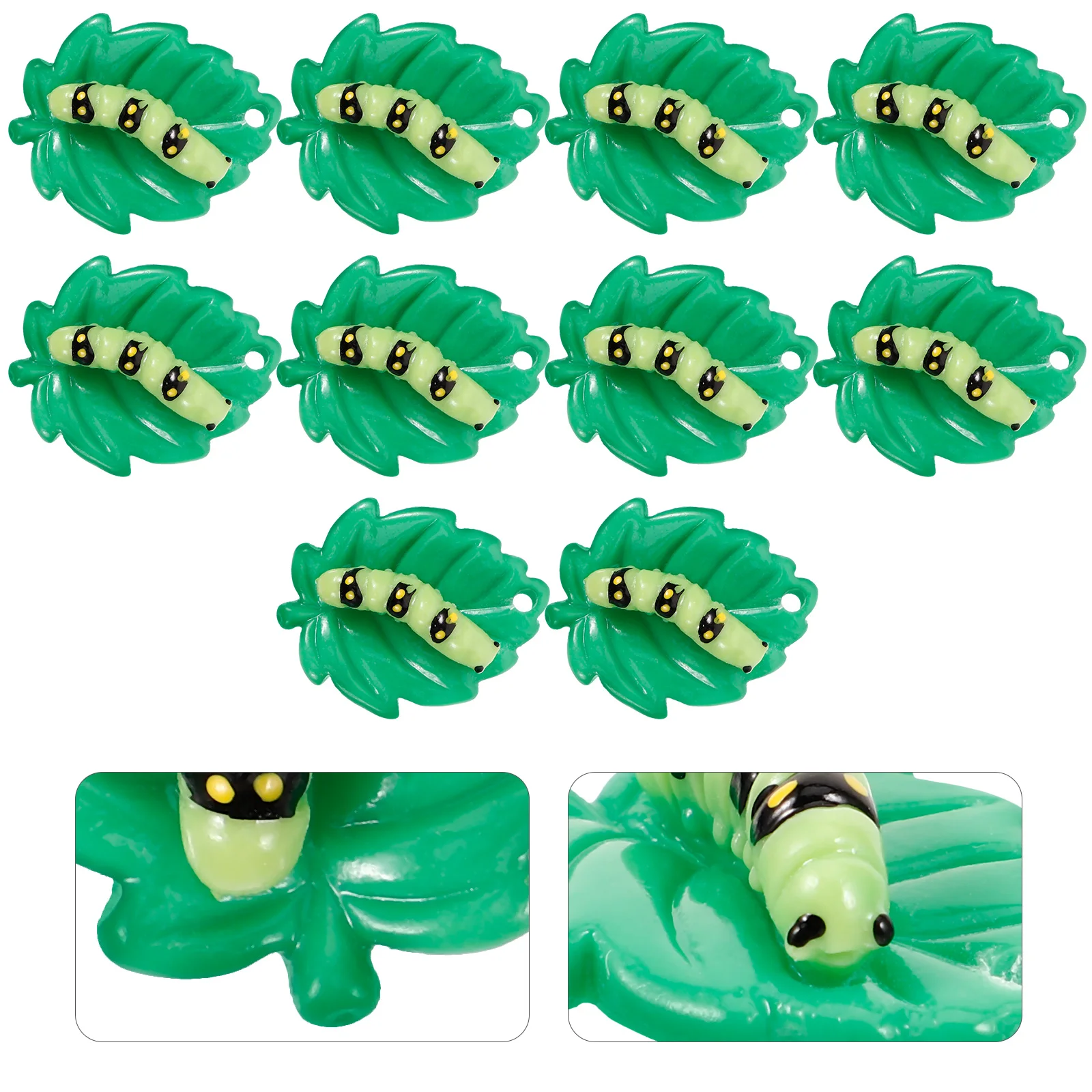 

10 Pcs Necklace Caterpillar Pendant Charms for Jewelry Makingtoaf Earing Hanging Shapes Rarrings Green Travel