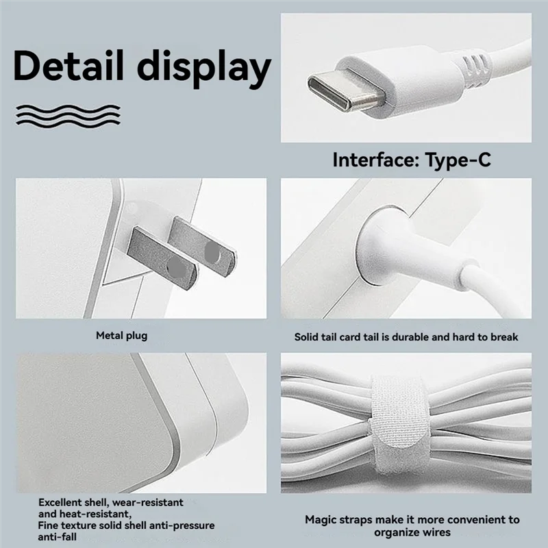 Адаптер питания для ноутбука USB C мощностью 90 Вт, настенное быстрое зарядное устройство типа C для ноутбука