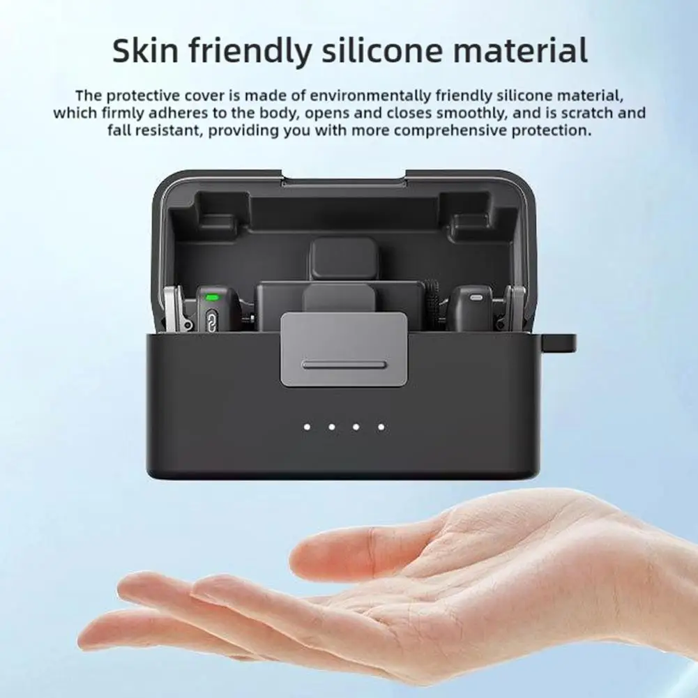 For DJI Mic Mini Microphone Protective Cover Anti-fall Shock Absorption  Protect Charging Compartment Silicone Protective Cover