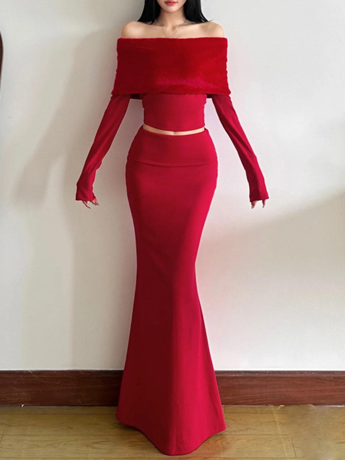 مجموعة تنورة نسائية كاجوال عالية الخصر، مجموعة تنورة ضيقة قابلة للتنظيف، مجموعة خريف طويلة Sve، ملابس ترفيهية مريحة