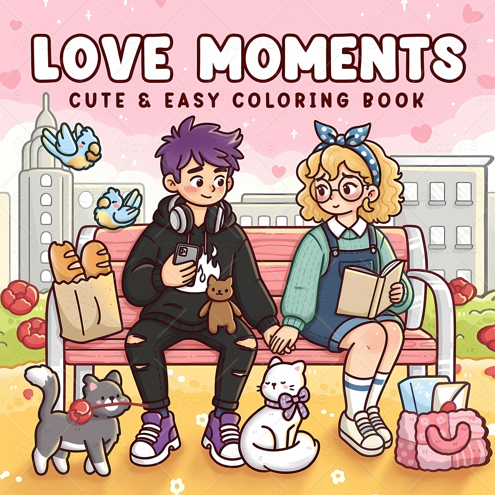 LOVE MOMENTS Coloring Book for Adults Featuring Cute Cozy Daily Activities for Relaxation (Cozy Spaces Coloring)