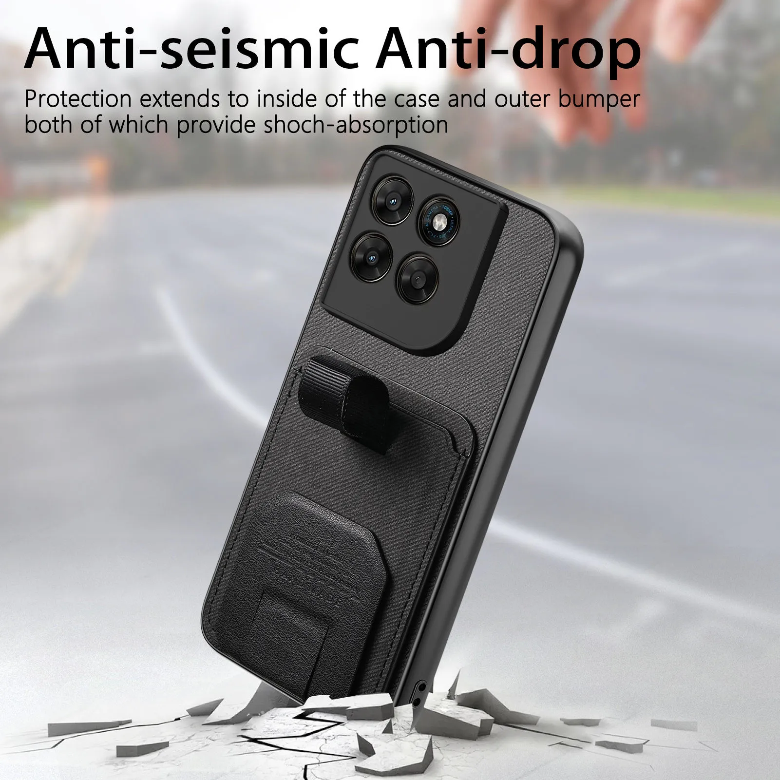 Finger Strap Phone Case For Motorola MOTO G37 power edge70 Max 5G G67 G77 G06 G86 G56 X70 60 fusion Shockproof Card Holder Cover