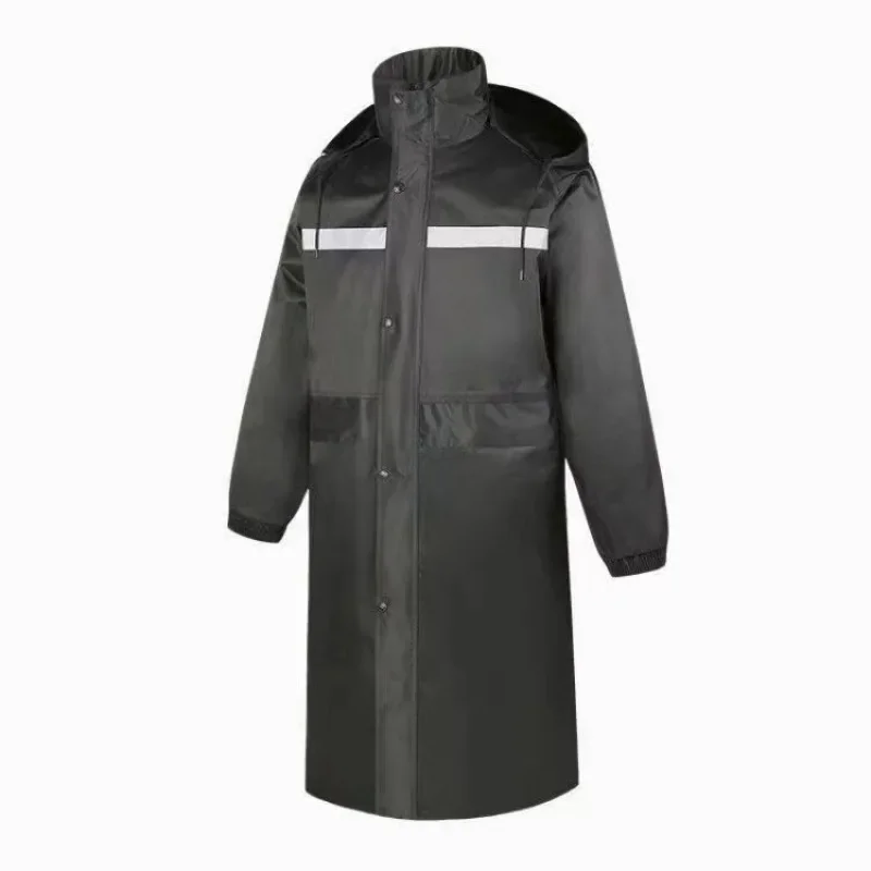 

Men's Single-layer Raincoat, Double-layer Thickened Wear-resistant Hood, Reflective Tape Cloak, Outdoor Hiking Rain Gear