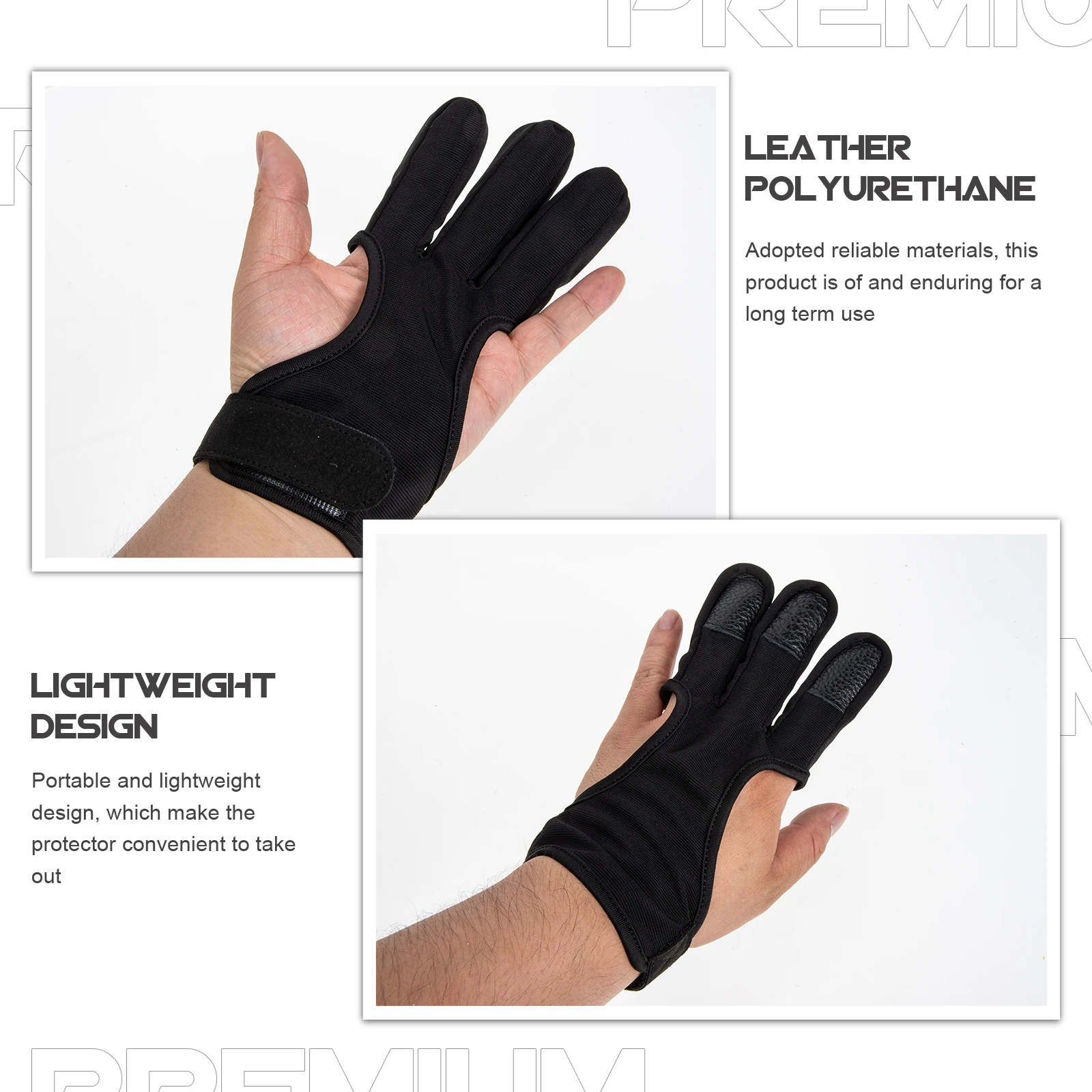

Gloves Finger Protective Adjustable Archery Equipment Portable Guard Black Man