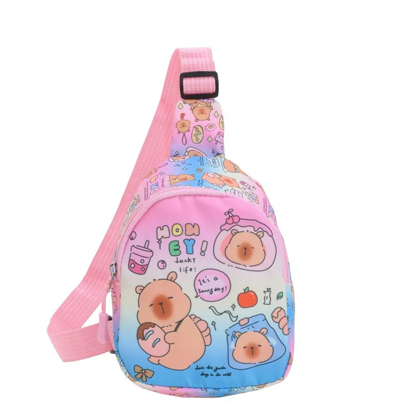 Capybara Children's Backpack Multifunctional Storage Bag Suitable for Boys and Girls Preschool Messenger Schoolbag Birthday Gift
