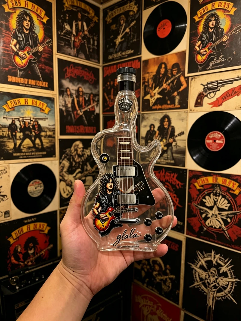 ガンズ・アンド・ローゼズ ロックバンド ギター型ガラスデカン - Vintage Collectible Guns のレビューと価格