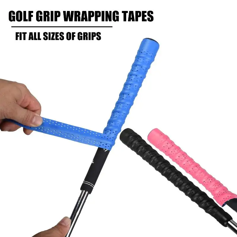 

Golf Club Grip Tape Non-Slip Sweatproof PU Leather Golf Grips Wrapping Tape Easy Quick Replacement, Swing Stability