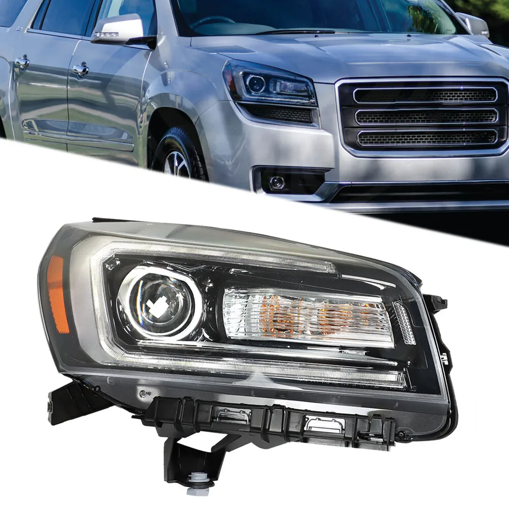 

For GMC Acadia 2013-2016 Halogen Projector Headlight Headlamp Black Right Side