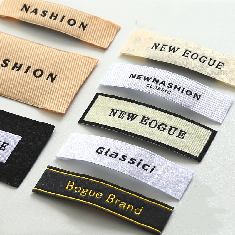 شعار مخصص الملابس طوق التسمية المنسوجة نسيج القطن الحرير التسمية الرئيسية طباعة شعار تخصيص شعار الملابس التسمية #2