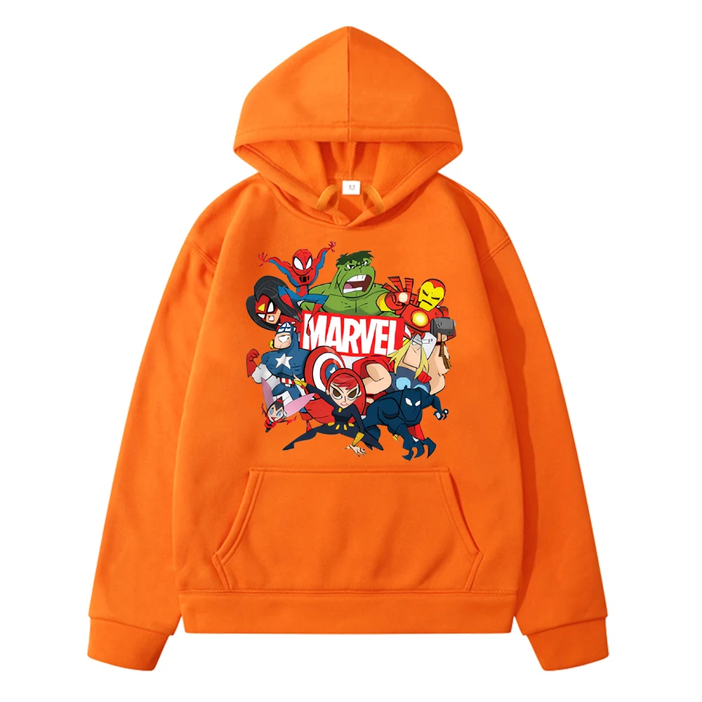 Superman anime hoodie Fleece sweatshirt Autumn Kawaii jacket Marvel print hoodie Cute pullover y2k sudadera kids clothes girls